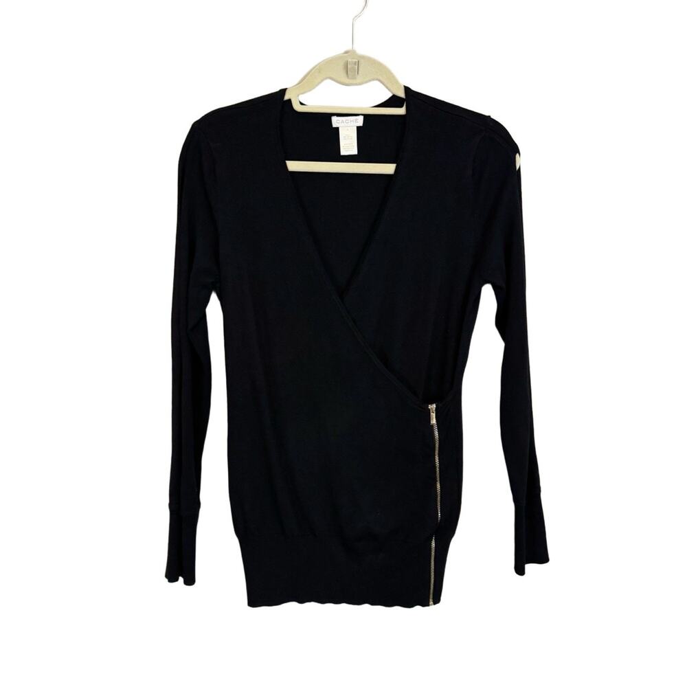 CACHE Wrap Sweater Black Medium